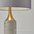 Gray textured marble fabric lamp shade table lamp